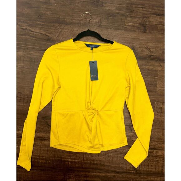 Rachel Roy NWD Val Knot Front Long Sleeve Top Yellow Size XS, MSRP $59 - Picture 2 of 11